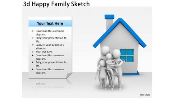 Internet Business Strategy 3d Happy Family Sketch Adaptable Concepts