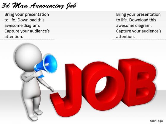 Internet Business Strategy 3d Man Announcing Job Basic Concepts