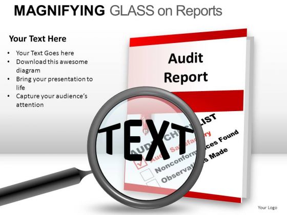 Investigation Magnifying Glass On Report PowerPoint Slides And Ppt Diagram Templates