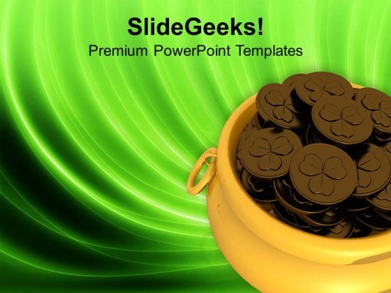 Irish Savings Wealth In A Pot PowerPoint Templates Ppt Backgrounds For Slides 0313