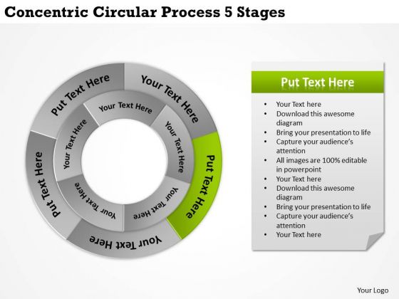 It Business Strategy Concentric Circular Process 5 Stages Formulation