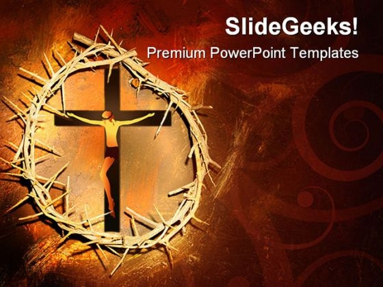 Jesus Crown Religion PowerPoint Template 1110