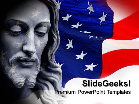Jesus In Usa Americana PowerPoint Templates And PowerPoint Themes 0712
