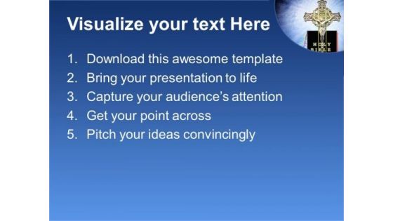 Jesus On Cross With Bible Church PowerPoint Templates And PowerPoint Themes 0812