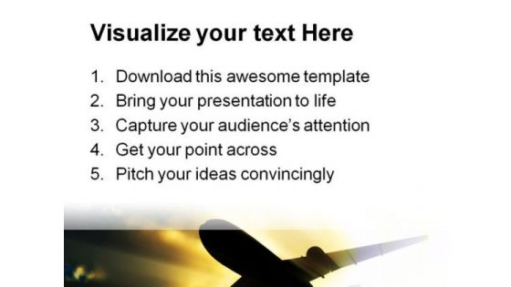 Jet Plane Transportation PowerPoint Template 0610