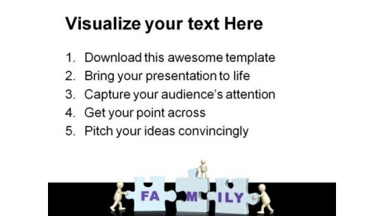 Joining Puzzle Family PowerPoint Themes And PowerPoint Slides 0511