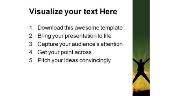 Jump Of Joy Nature PowerPoint Themes And PowerPoint Slides 0611