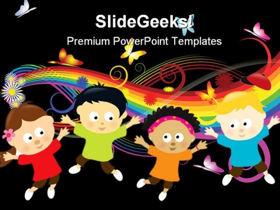 Jumping Kids Global PowerPoint Templates And PowerPoint Backgrounds 0311
