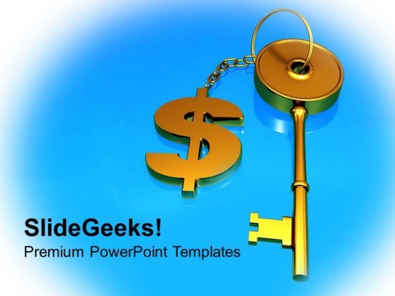 Key Chained To Dollar Success PowerPoint Templates Ppt Backgrounds For Slides 1212