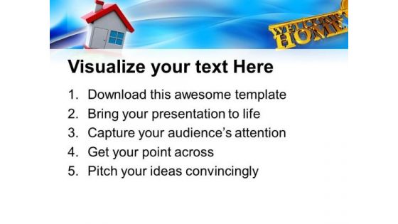 Key With Welcome Home Real Estate PowerPoint Templates And PowerPoint Themes 0812
