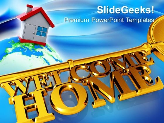 Key With Welcome Home Real Estate PowerPoint Templates And PowerPoint Themes 0812