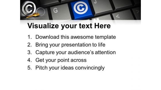 Keyboard With Copyright Symbol PowerPoint Templates Ppt Backgrounds For Slides 0113
