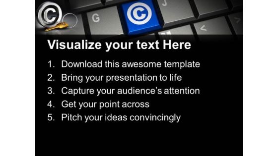 Keyboard With Copyright Symbol PowerPoint Templates Ppt Backgrounds For Slides 0113