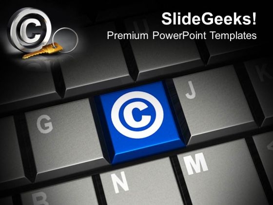 Keyboard With Copyright Symbol PowerPoint Templates Ppt Backgrounds For Slides 0113