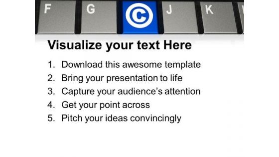 Keyboard With Copyright Symbol PowerPoint Templates Ppt Backgrounds For Slides 0213