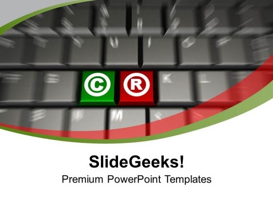 Keyboard With Keys For Copyright C R PowerPoint Templates Ppt Backgrounds For Slides 0213