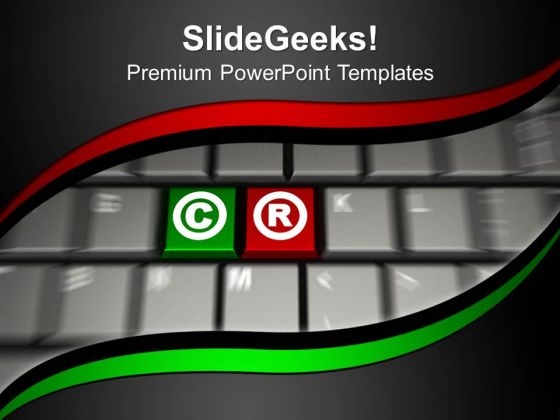 Keys Of Copyright On Keyboard PowerPoint Templates Ppt Backgrounds For Slides 0213