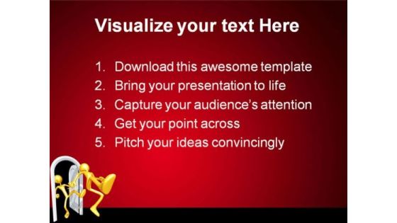 Kicked Out The Door People PowerPoint Template 1110