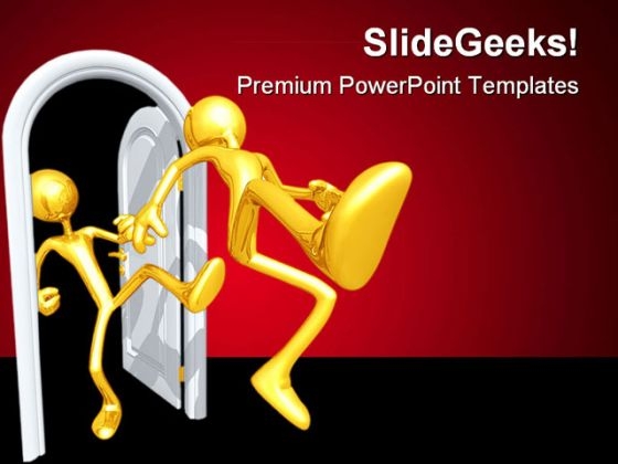 Kicked Out The Door People PowerPoint Template 1110