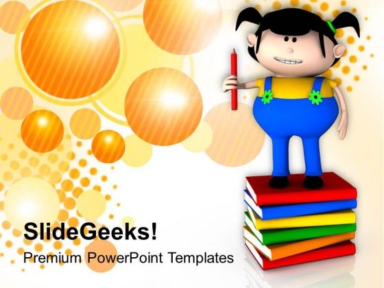 Kids Enjoy Reading Books PowerPoint Templates Ppt Backgrounds For Slides 0613