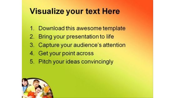 Kids Smiling Family PowerPoint Backgrounds And Templates 1210
