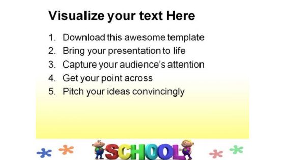 Kids With School Education PowerPoint Template 1110