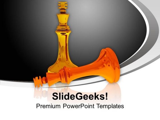 King Defeats King In Chess Game PowerPoint Templates Ppt Backgrounds For Slides 1212