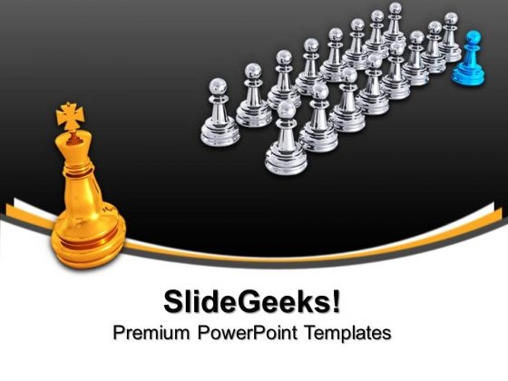 King In Front Of Pawns Leadership PowerPoint Templates And PowerPoint Themes 0912