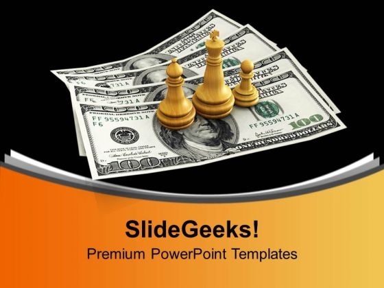 King Queen And Pawn On Us Dollars Competition PowerPoint Templates Ppt Backgrounds For Slides 0113