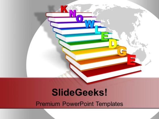 Knowledge On Colorful Books As Staircase Global PowerPoint Templates Ppt Backgrounds For Slides 1212