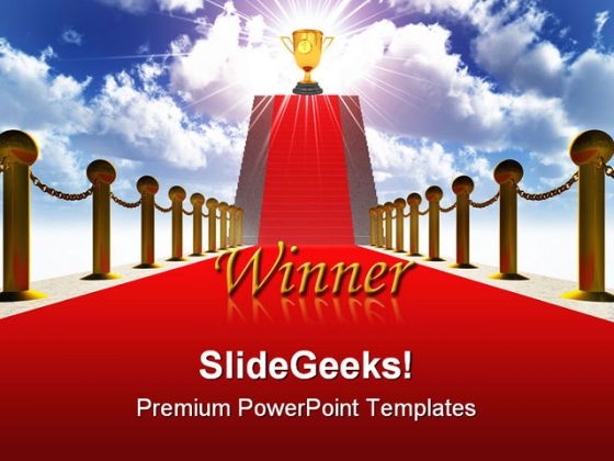Ladder With A Red Carpet Success PowerPoint Templates And PowerPoint Backgrounds 0211
