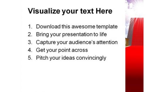 Ladder With Red Carpet Future PowerPoint Template 1110
