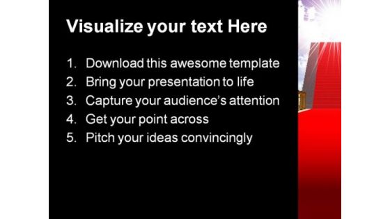 Ladder With Red Carpet Future PowerPoint Template 1110