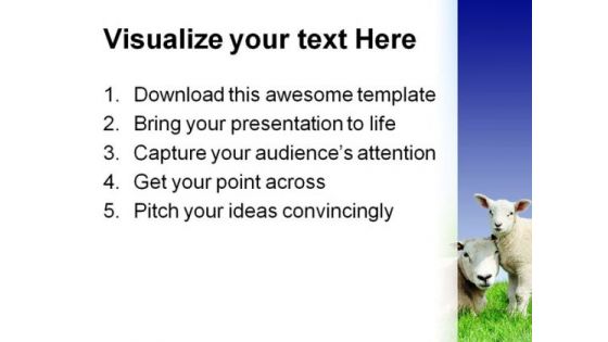 Lamb Animals PowerPoint Template 0910