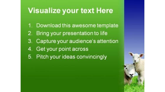 Lamb Animals PowerPoint Template 0910