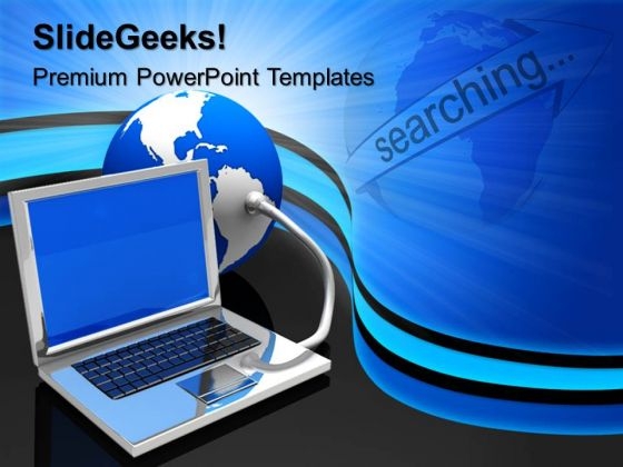 Laptop And Earth Globe PowerPoint Templates And PowerPoint Themes 0612