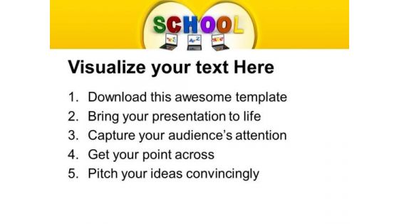 Laptop Connected To School Education PowerPoint Templates And PowerPoint Themes 0712