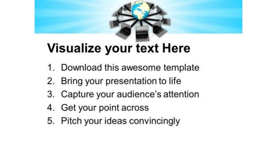 Laptop Connected To World Wide Web PowerPoint Templates Ppt Backgrounds For Slides 0713