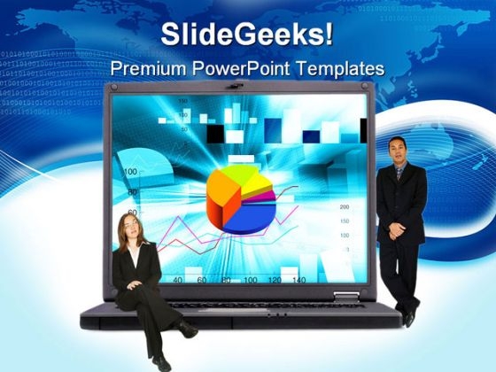 Laptop With Executive Business PowerPoint Themes And PowerPoint Slides 0511