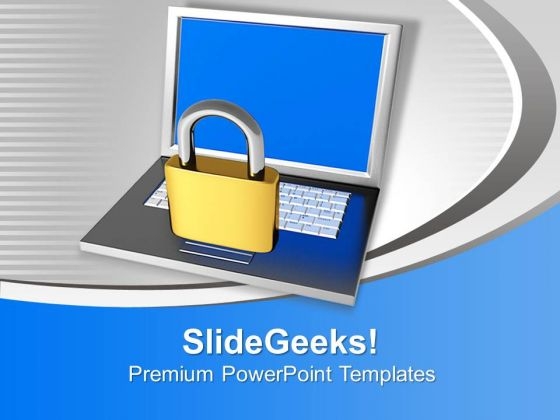 Laptop With Lock Internet Security PowerPoint Templates Ppt Backgrounds For Slides 1112