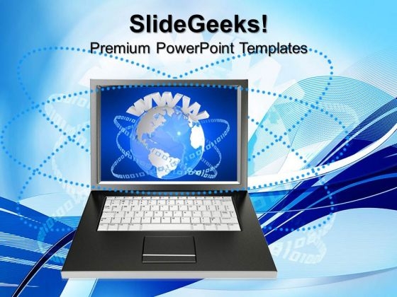 Laptop With Www Business PowerPoint Templates And PowerPoint Themes 0612