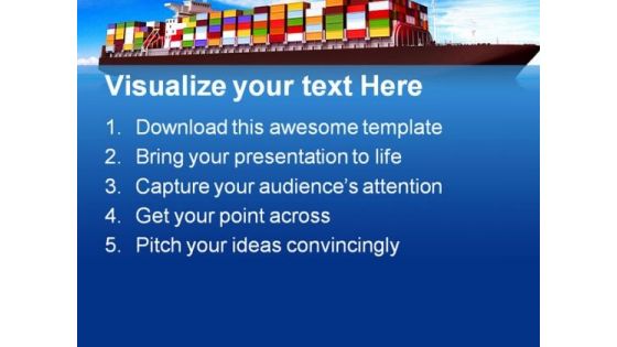 Large Container Ship Transportation PowerPoint Templates And PowerPoint Backgrounds 0411