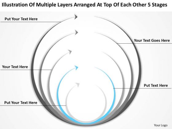 Layers Arranged At Top Each Other 5 Stages Ppt Business Plan Online PowerPoint Slides