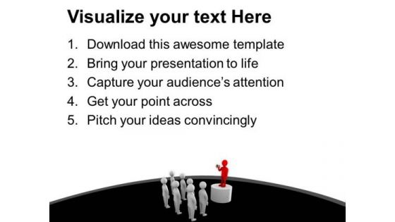 Leader Making An Announcement PowerPoint Templates Ppt Backgrounds For Slides 0713