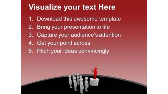 Leader Making An Announcement PowerPoint Templates Ppt Backgrounds For Slides 0713