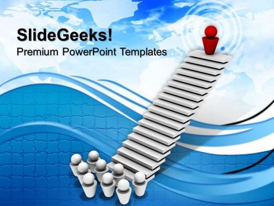 Leader On Top Business Success PowerPoint Templates And PowerPoint Themes 0712