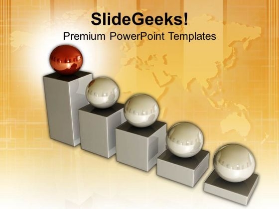 Leader On Top Of Bar Graph Global Issues PowerPoint Templates Ppt Backgrounds For Slides 0213