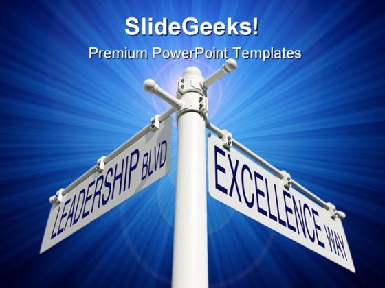 Leadership And Excellence Business PowerPoint Template 0910