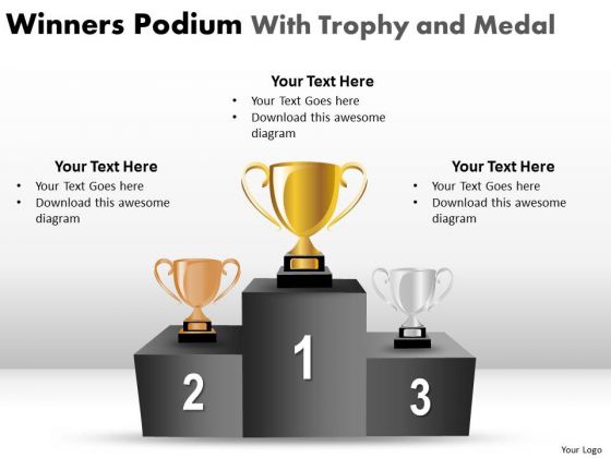 Leadership Winners Trophy PowerPoint Slides And Ppt Diagram Templates