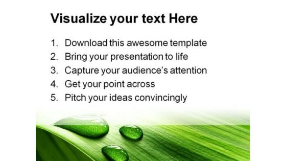 Leaf Drops Nature PowerPoint Template 0610